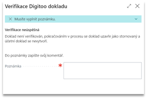 Potvrzení negativní verifikace dokladu v BC