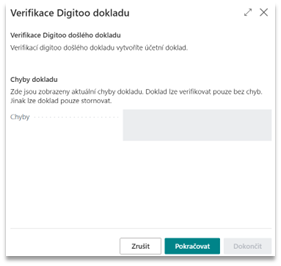 První krok verifikace dokladu v BC