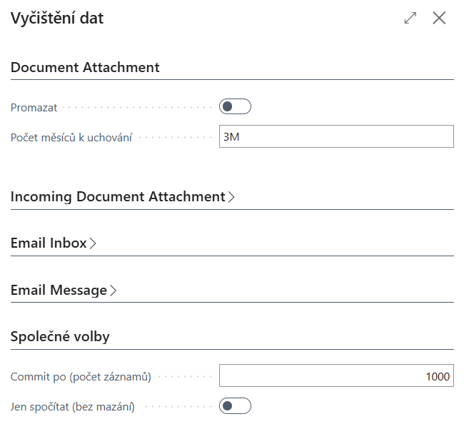 Sekce Document Attachment