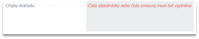 Příklad chyby dokladu v BC