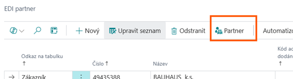 Akce Partner v seznamu EDI partnerů