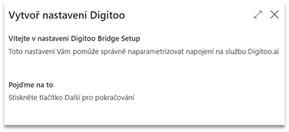 Průvodce nastavením Digitoo - první krok